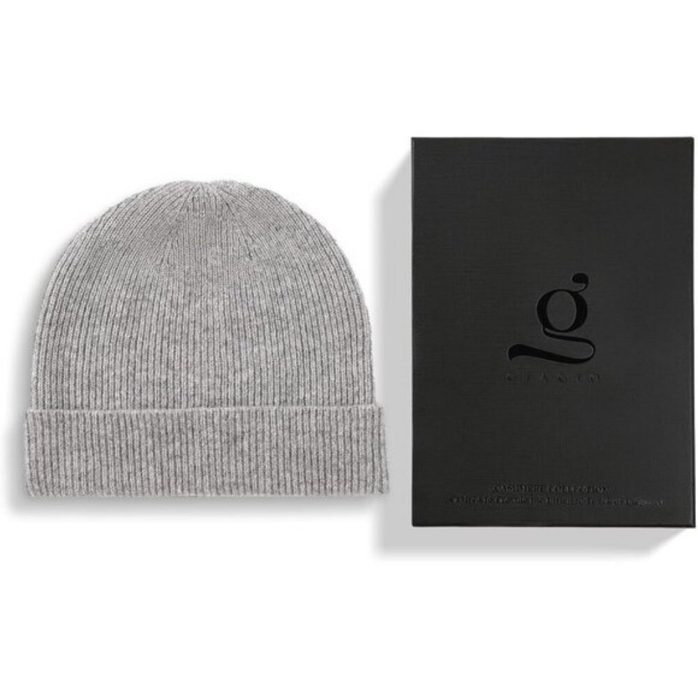 ⚡Women Grey 100% Pure Mongolian Cashmere Knit Hat Ultra Soft Winter Beanie - Picture 8 of 8